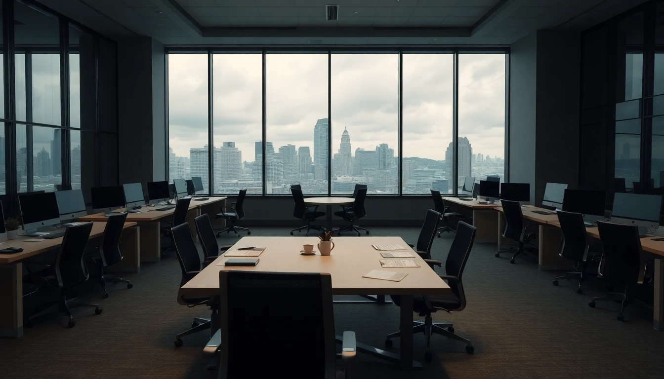 coinbase taglio personale — immagine di un ufficio Coinbase vuoto